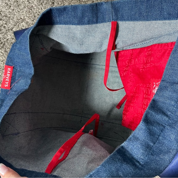 Harveys for Disney Couture Denim Tote Bag Mickey Mouse Rainbow Rare Seatbelt - Picture 5 of 11